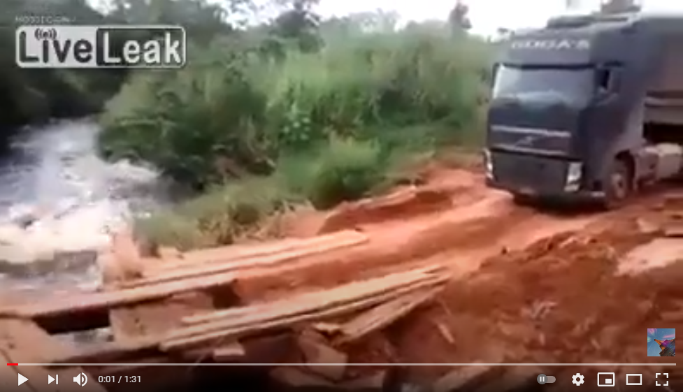 Dangerous Bridges versus Truck Driver (Video)
