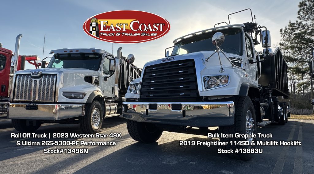 2023 Western Star 49X & Ultima 26S-5300-PF Performance and the 2019 Freightliner 114SD & Multilift Hooklift and Grapple Truck