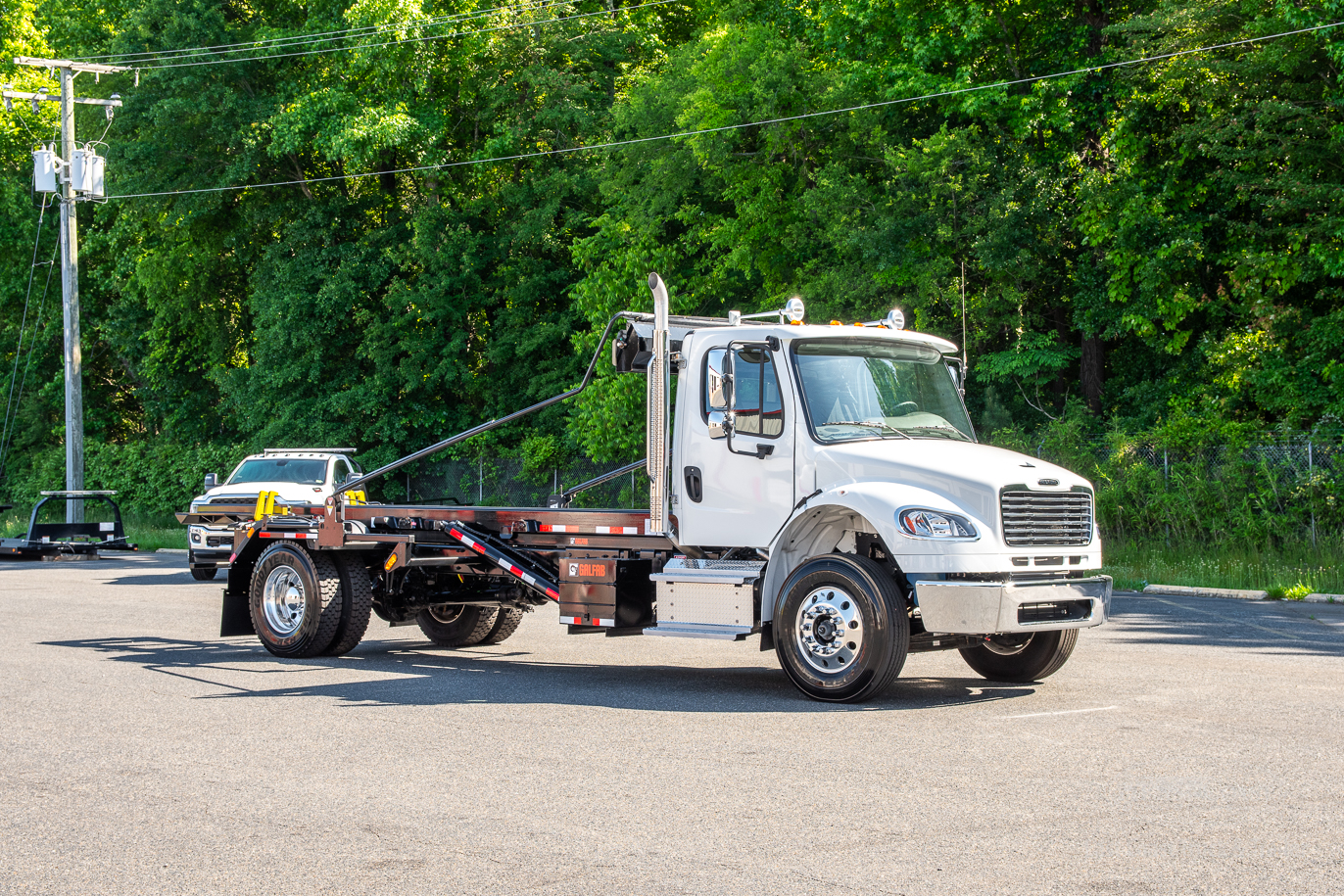 2024 Freightliner M2 with Galfab 30K Outside Rail Hoist in White