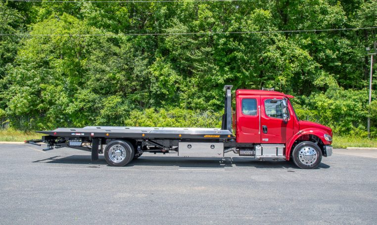 2024 Freightliner M2 Extended Cab & Jerr-Dan 22x102 SRR6T-LPW w- Auto Grids in Legendary Red - Stock#14076N