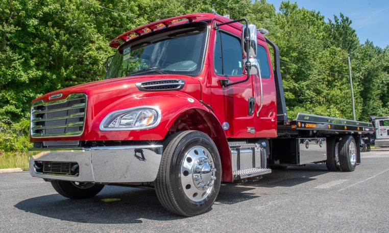 2024 Freightliner M2 Extended Cab & Jerr-Dan 22x102 SRR6T-LPW w- Auto Grids in Legendary Red - Stock#14076N