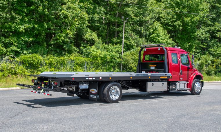 2024 Freightliner M2 Extended Cab & Jerr-Dan 22x102 SRR6T-LPW w- Auto Grids in Legendary Red - Stock#14076N