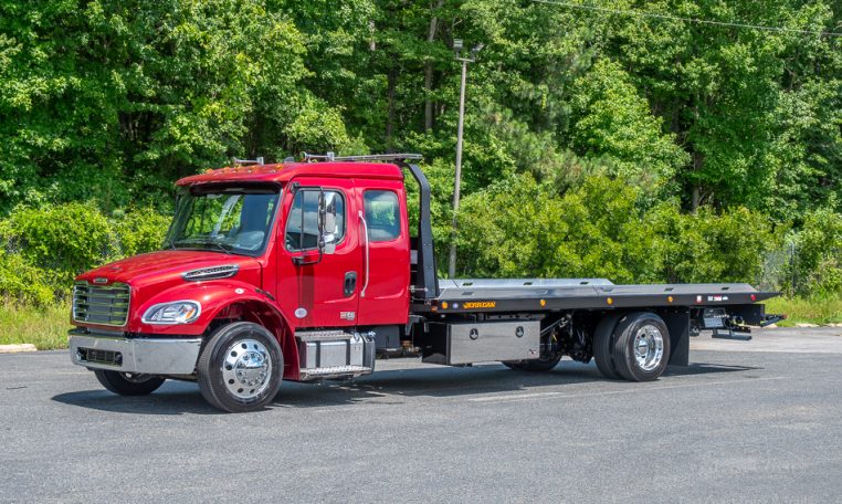 2024 Freightliner M2 Extended Cab & Jerr-Dan 22x102 SRR6T-LPW w- Auto Grids in Legendary Red - Stock#14076N