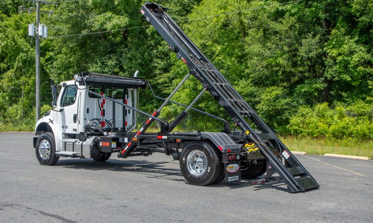 2025 Freightliner M2 with Galfab 30K Outside Rail Hoist in White