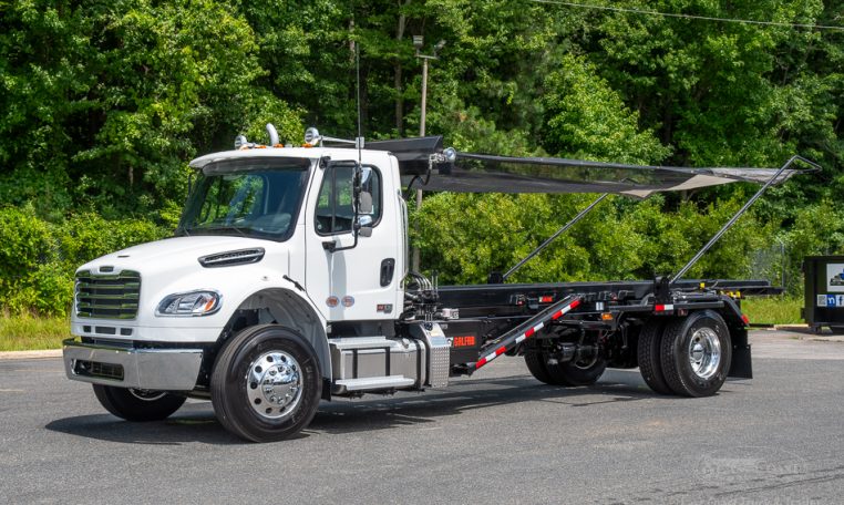 2025 Freightliner M2 with Galfab 30K Outside Rail Hoist in White