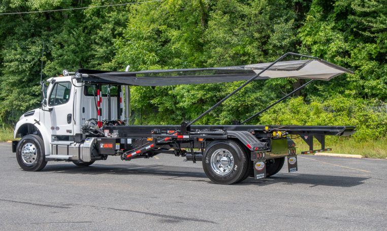 2025 Freightliner M2 with Galfab 30K Outside Rail Hoist in White