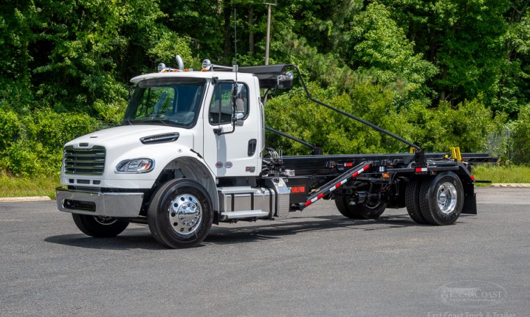 2025 Freightliner M2 with Galfab 30K Outside Rail Hoist in White